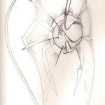 Preliminary sketch of 'Flight Primeval' performed in pencil/charcoal.